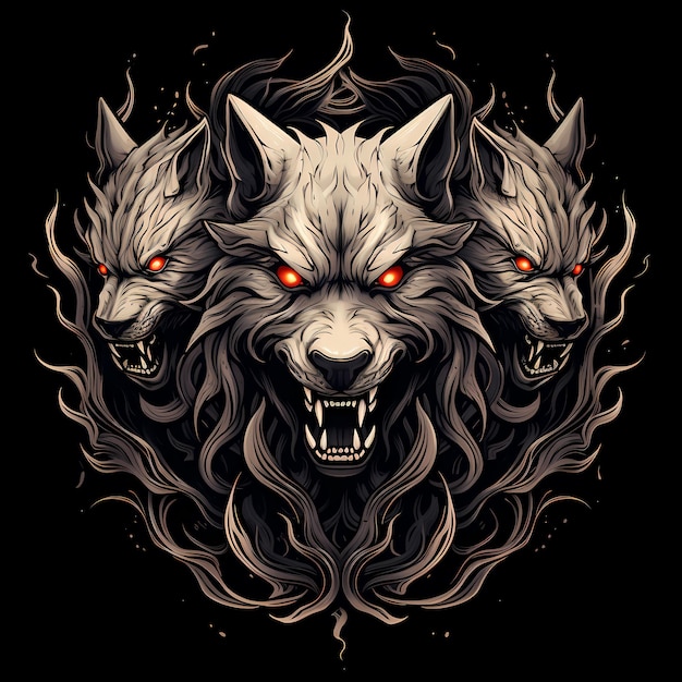 Angry Cerberus Illustration