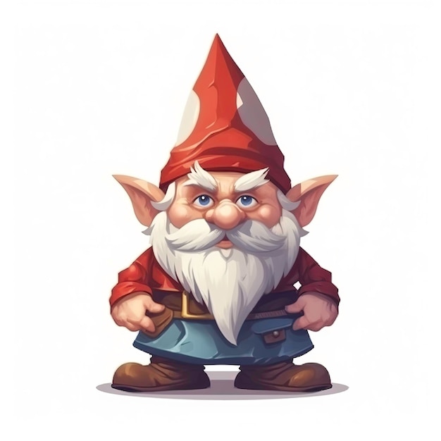 Angry christmas gnome on a white background