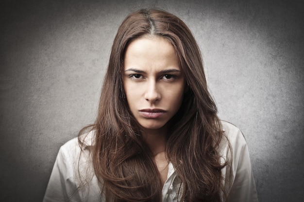 Angry expression of a woman