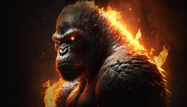 Angry Fire Gorilla