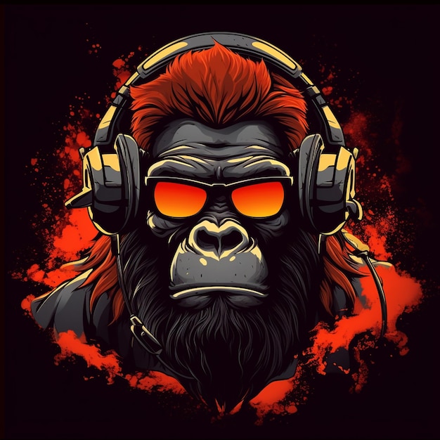Photo angry gorilla logo design gorilla head logo