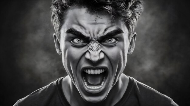 Photo angry guy screaming