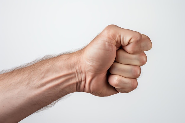 angry hand gesture on White background