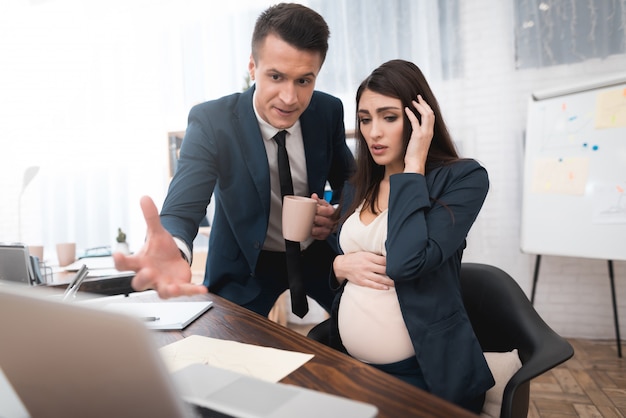 Angry Irate Boss Yelling at Pregnant Employee