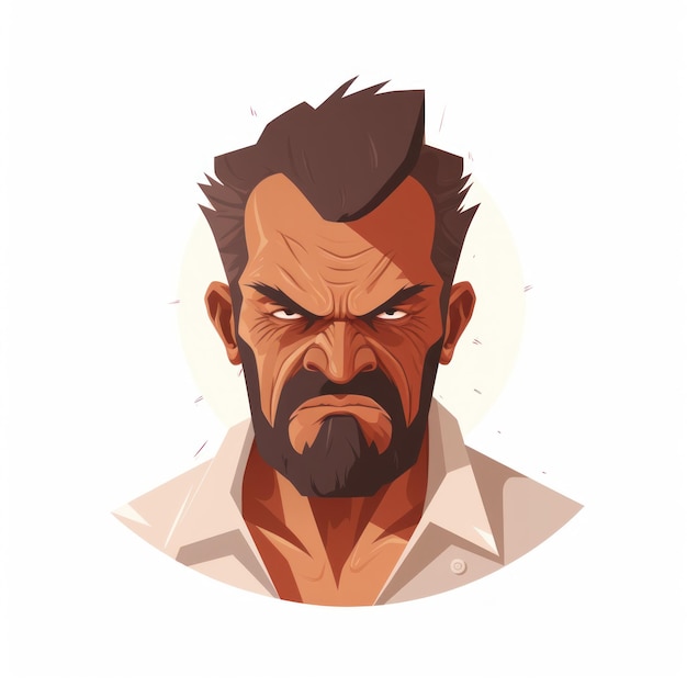 Angry Man Flat Minimalistic 애니메이션 AI 생성