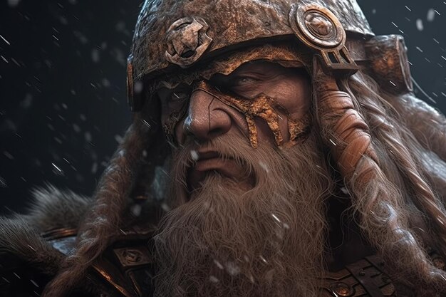 Angry old warrior viking Generate Ai