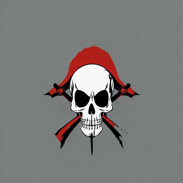 Photo angry skull style vector illustration image