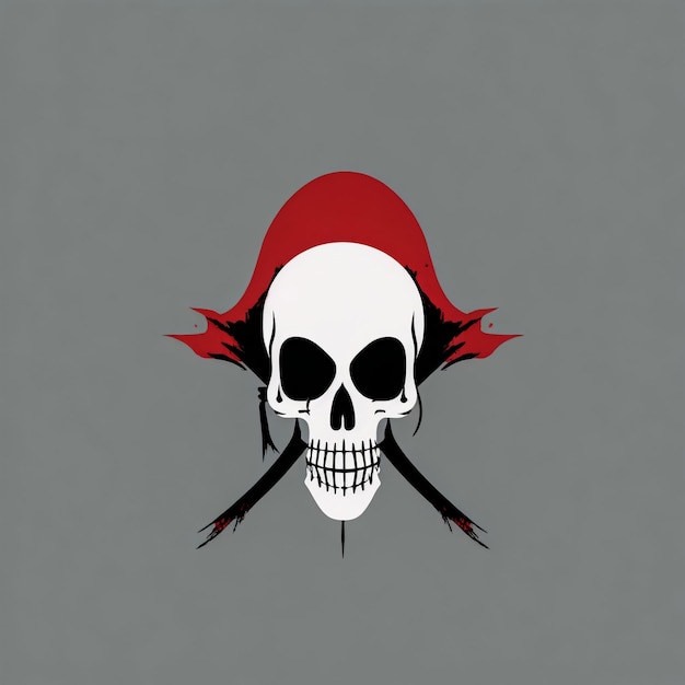 Angry skull style vector Illustration image