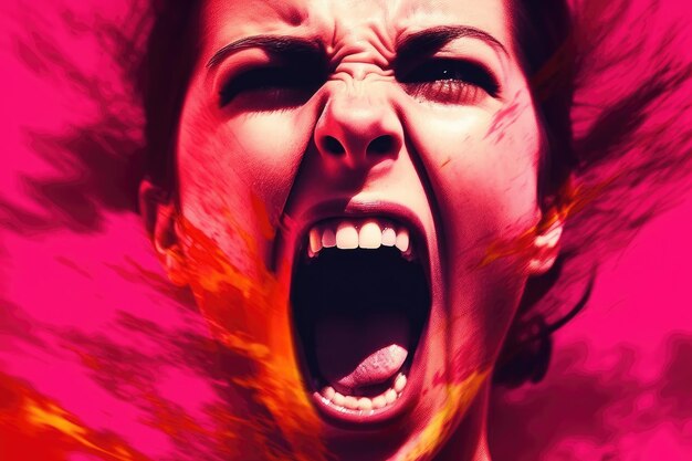 Angry woman portrait