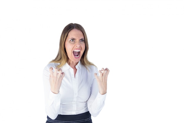  Angry yelling businesswoman