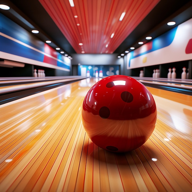 angstaanjagende bowlingbal en pinnen