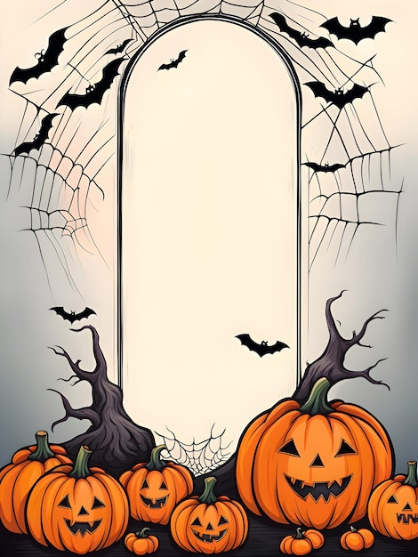 Angstaanjagende halloween banner illustratie met kopieerruimte