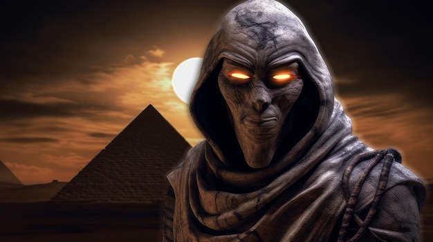 Angstaanjagende mummie in Egypte