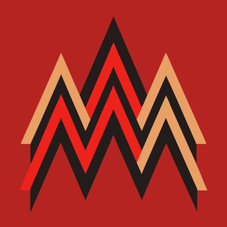 Photo angular waveforms design of a pattern using sharp angular lines that zigzag across the canvas