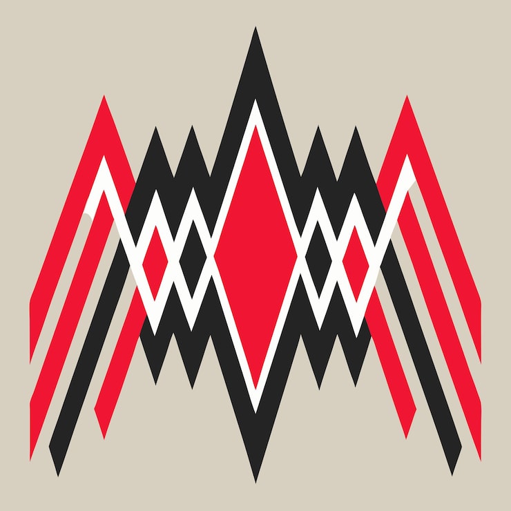 Photo angular waveforms design of a pattern using sharp angular lines that zigzag across the canvas