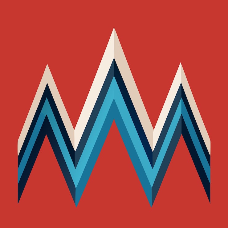 Photo angular waveforms design of a pattern using sharp angular lines that zigzag across the canvas