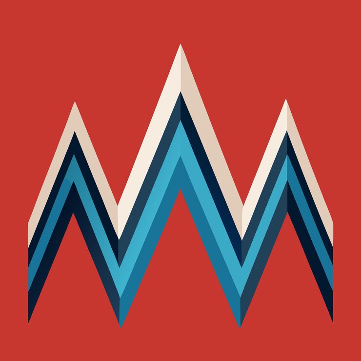 Photo 角形波形 采用尖的角形线在帆布上曲的图案设计