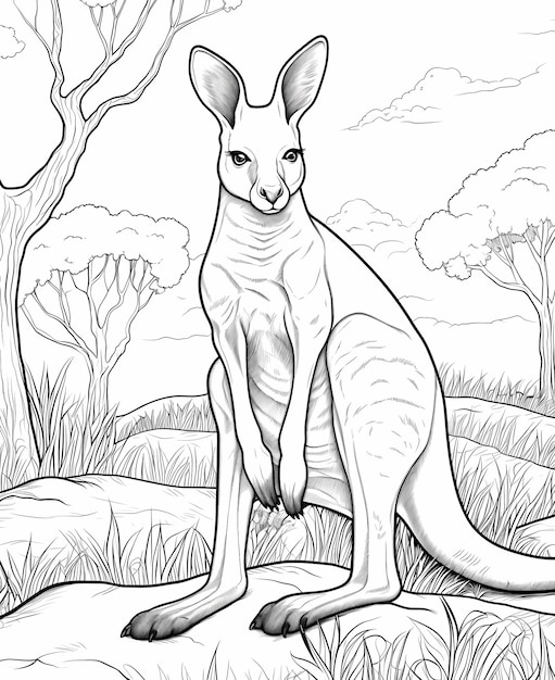 Фото Животные цветные книги для детей одно животное на странице кенгуру с фоном