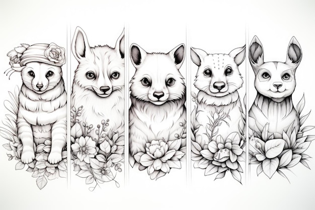 Иллюстрация страницы раскраски животных