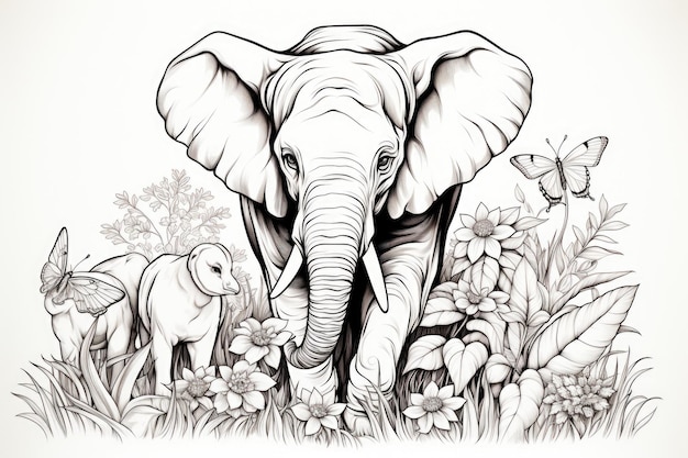 Animal coloring page illustration