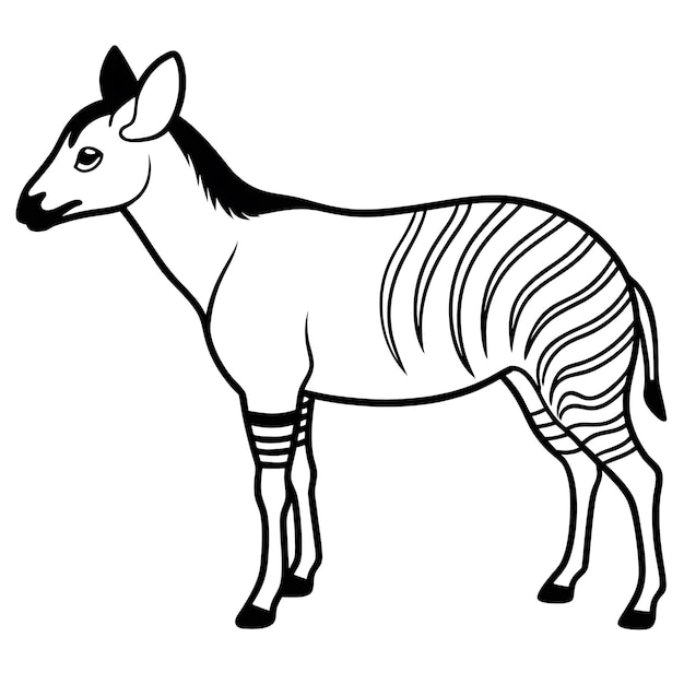 Animal coloring page line art Premium AIgenerated image