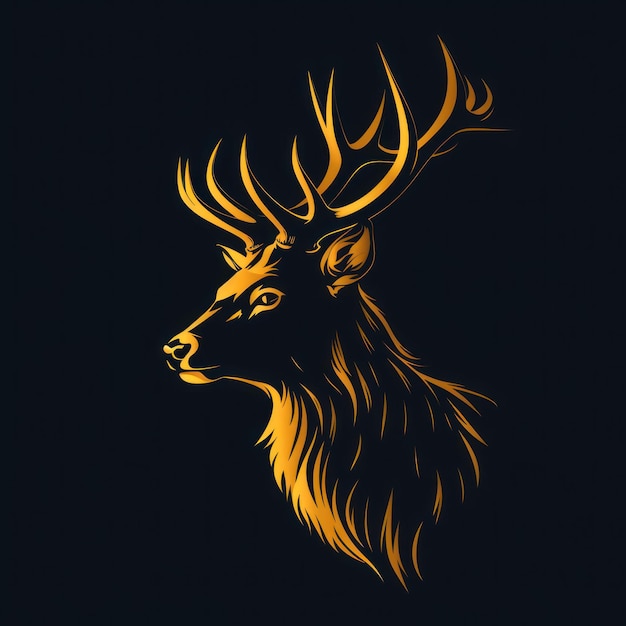 Animal Deer Logo illustration of a Deer Deer emblem icon logotypedecal print