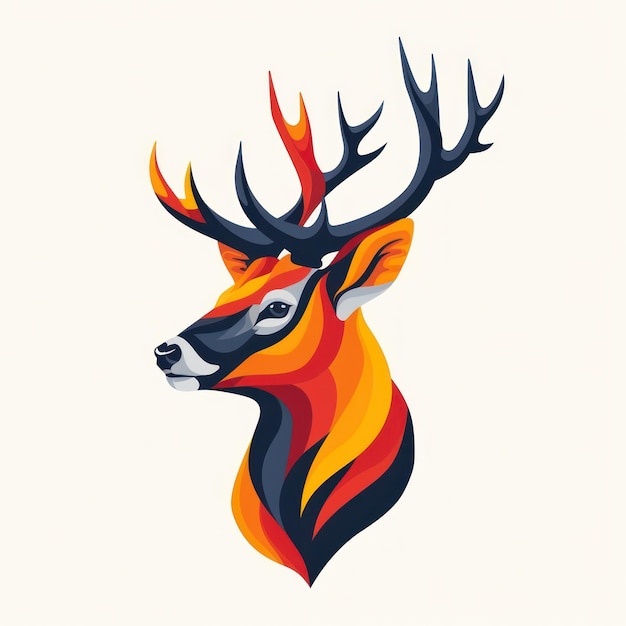 Animal Deer Logo illustration of a Deer Deer emblem icon logotypedecal print