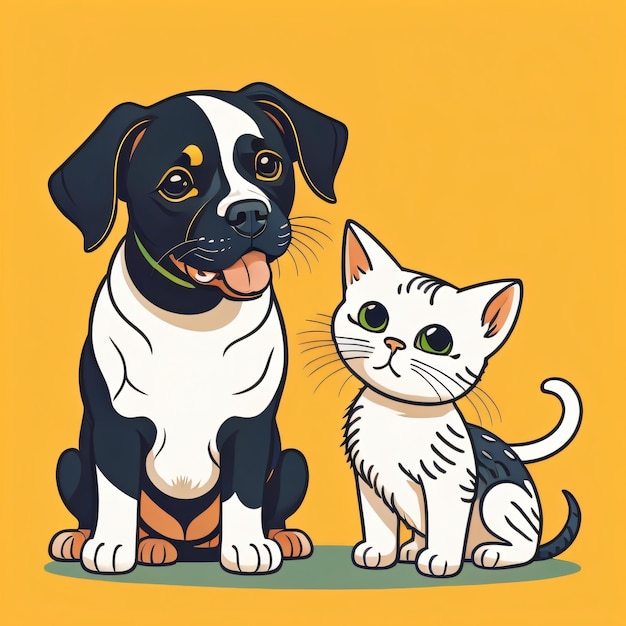 Animal dog and cat illustration design for tshirt