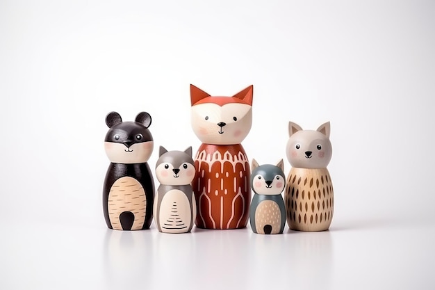 Animal doll family for play and learning