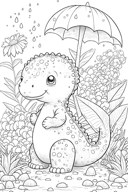 Photo animal doodle outline for dinosaur