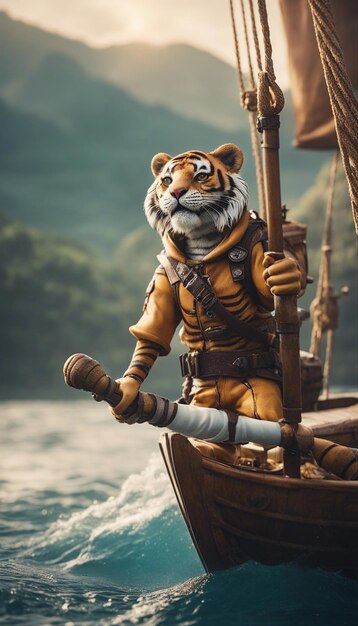 Animal Explorer Sailing Through The Sea