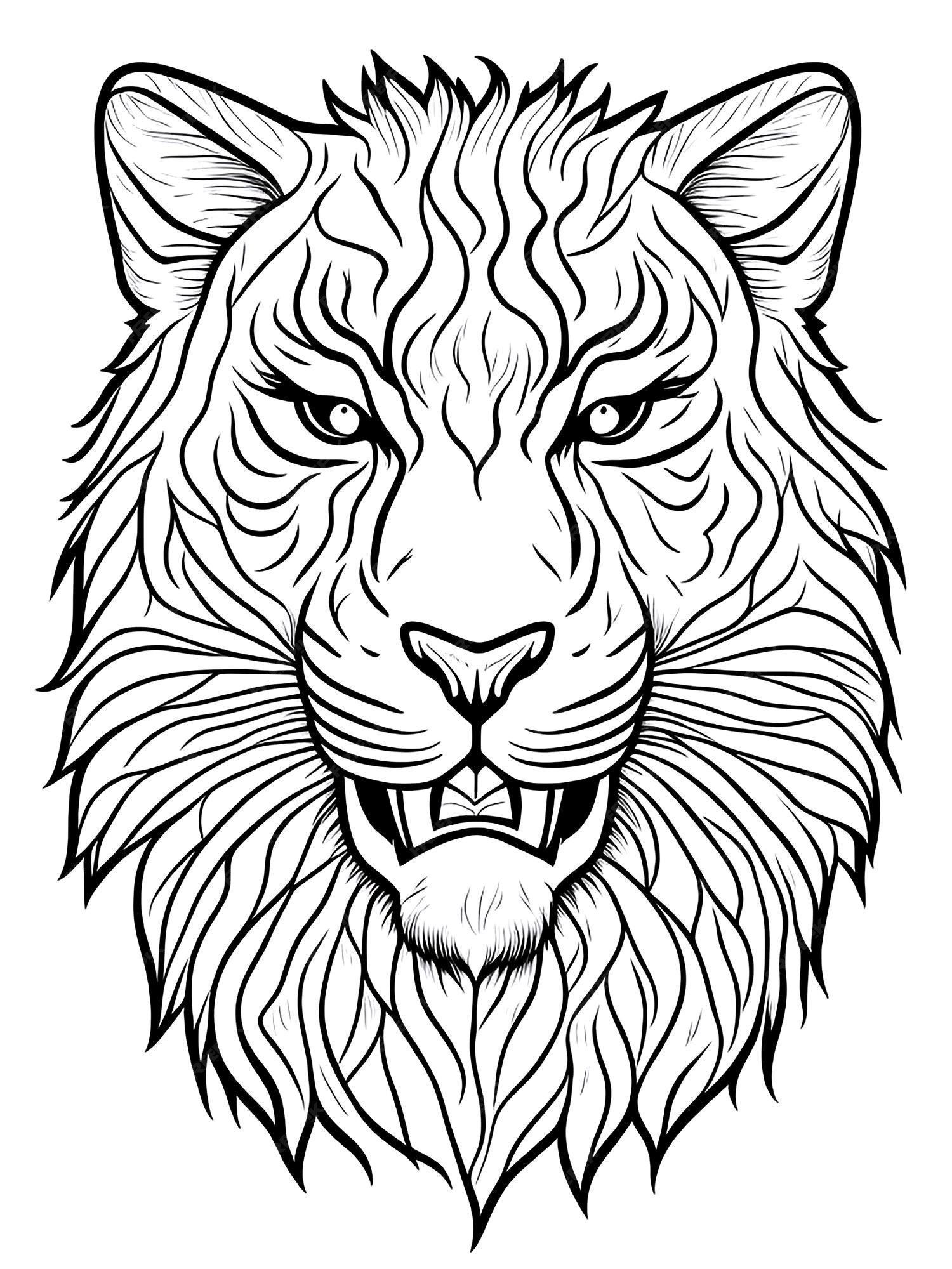 Premium AI Image | Animal face coloring page