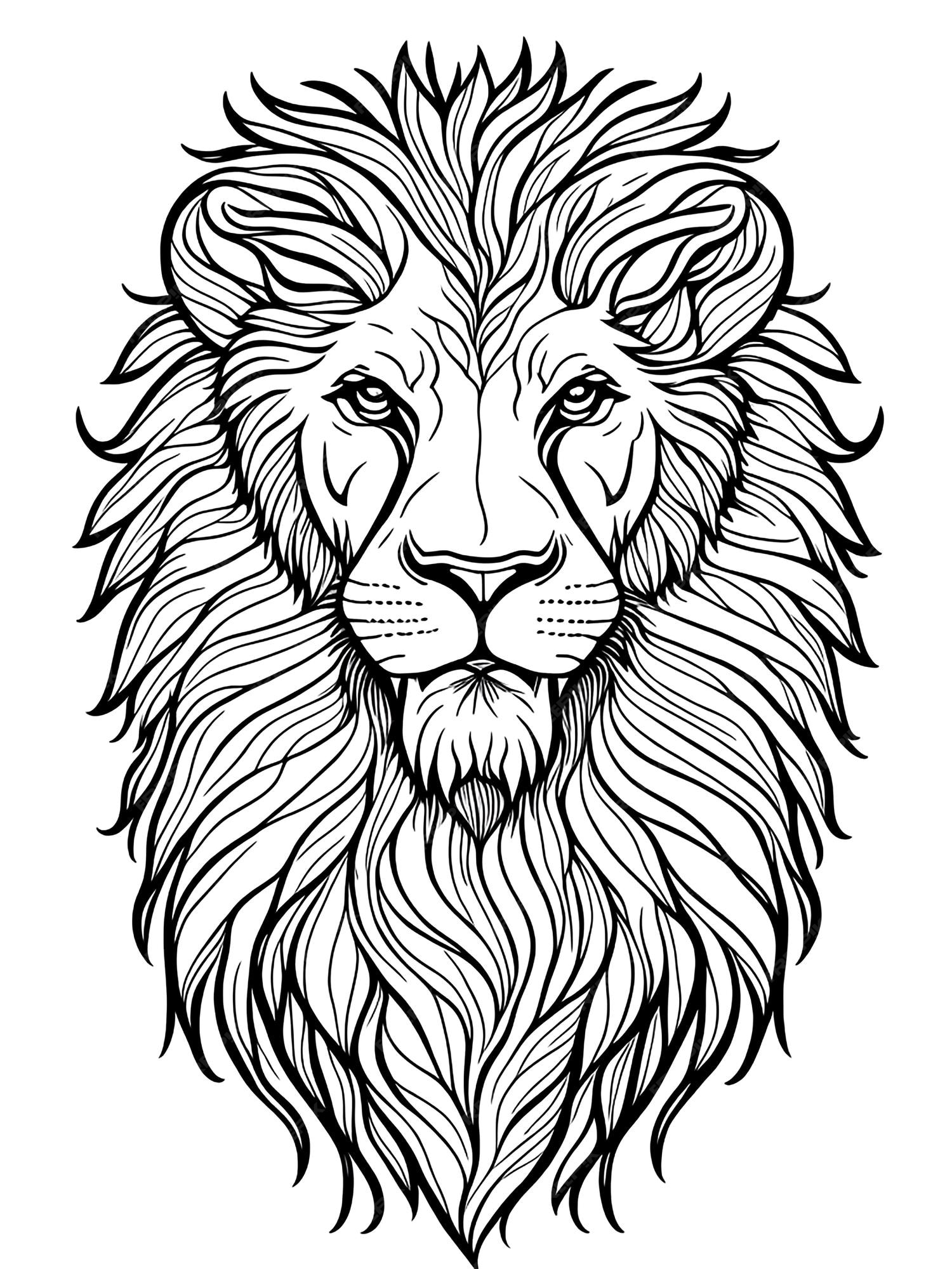 Premium AI Image | Animal face coloring page