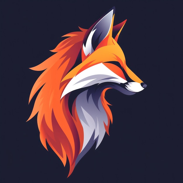 Animal Fox Logo illustration of a Fox Fox emblem icon logotypedecal print