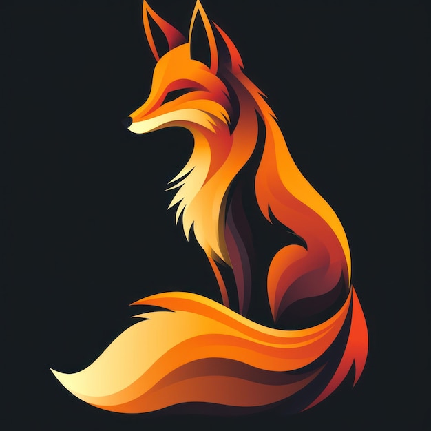 Animal Fox Logo illustration of a Fox Fox emblem icon logotypedecal print