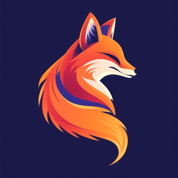 Animal Fox Logo illustration of a Fox Fox emblem icon logotypedecal print