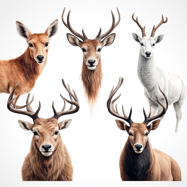 Animal illustrations with white background