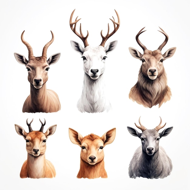 Animal illustrations with white background