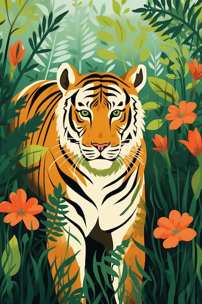 animal in the jungle illustration