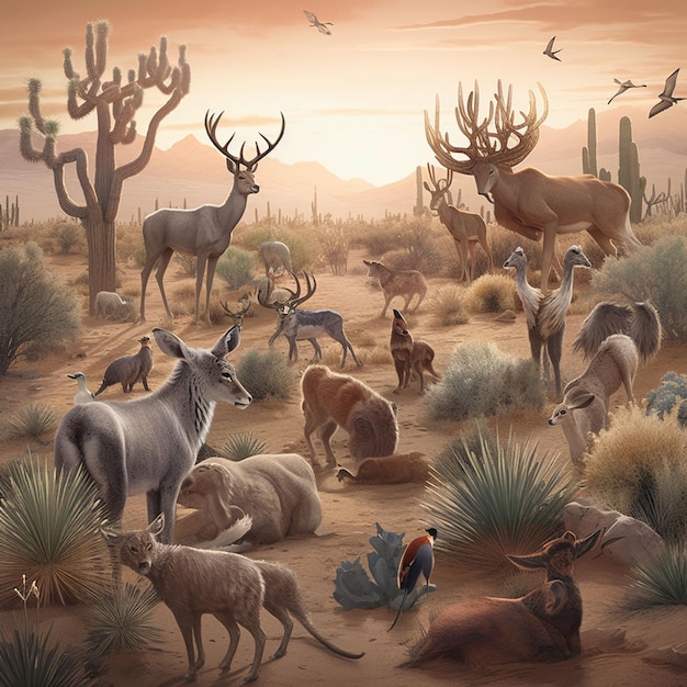 animal life in the desert art38