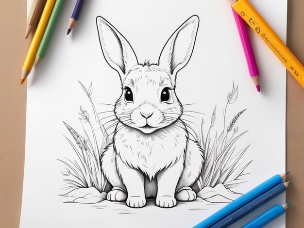 Foto disegno di linee artistiche animali