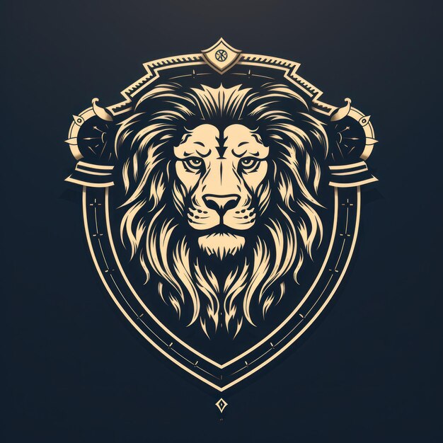 Логотип животного Лев Иллюстрация эмблемы Льва Льва Икона логотипическая печать