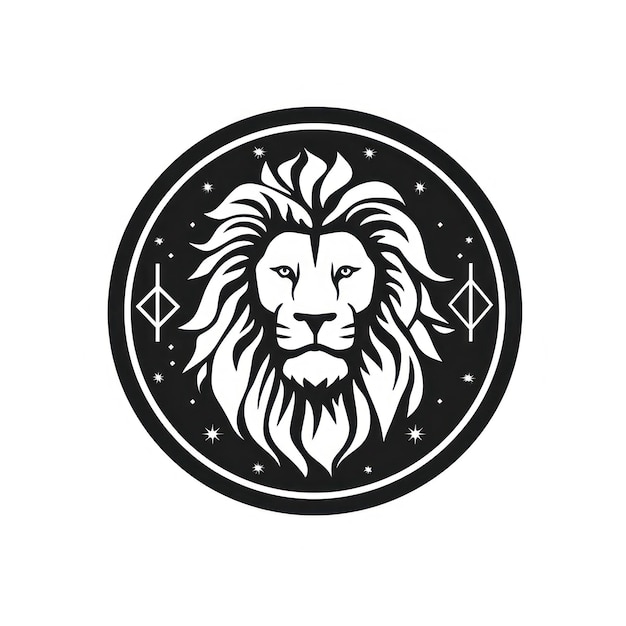 Логотип животного Лев Иллюстрация эмблемы Льва Льва Икона логотипическая печать