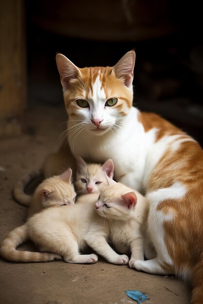 動物愛猫子猫と犬の自然がいっぱいの幸せ