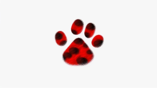 Animal love symbol paw print with heart isolated