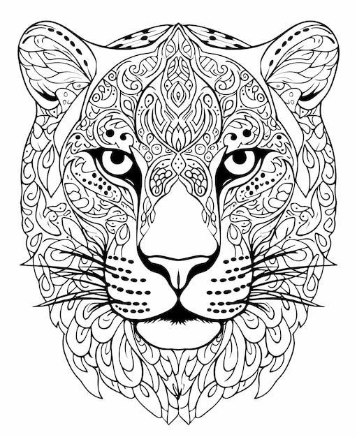 Animal Mandalas kleurboek voor volwassenen Jaguar dier-geïnspireerde patronen