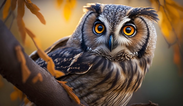 Animal nature with beak feather eagle owl generative AI