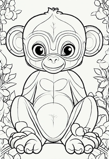 Photo animal outline for monkey