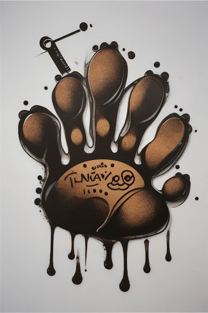 Animal paw print logo illustration