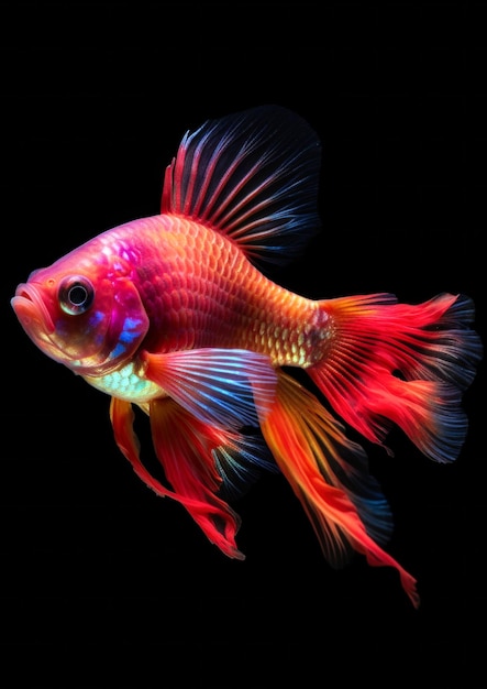 Animal portrait of a candy basslet fish on a black background conceptual for frame